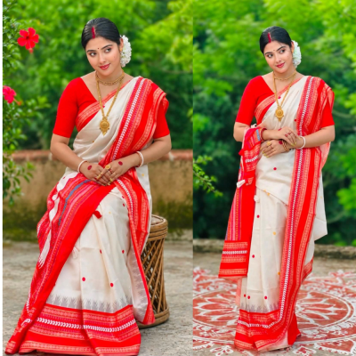 ইন্ডিয়ান ইন্সপায়ার্ড আসাম সিল্ক শাড়ি